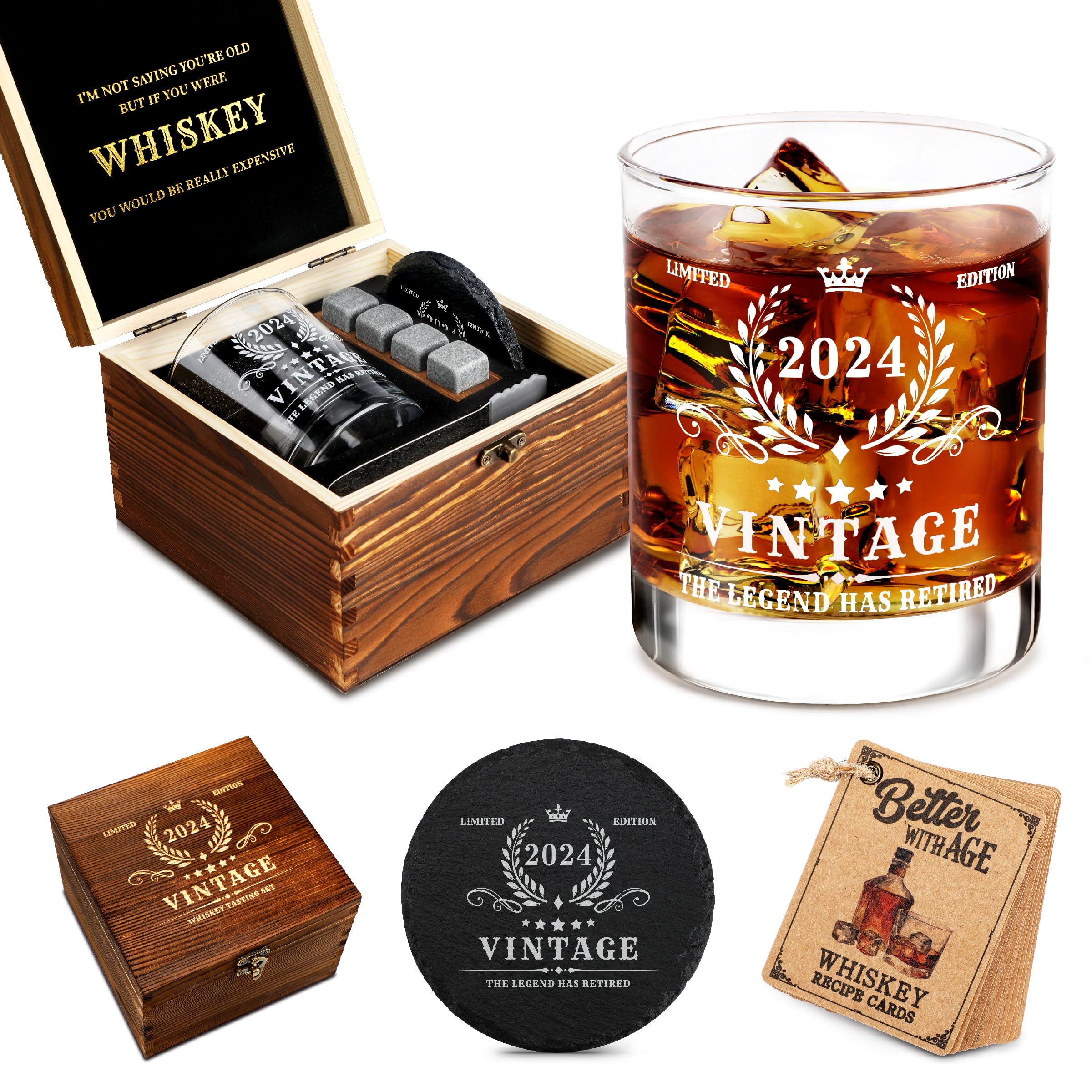 Amazon | Pagather 男性退職ギフト - ヴィンテージ 2024 ウイスキー